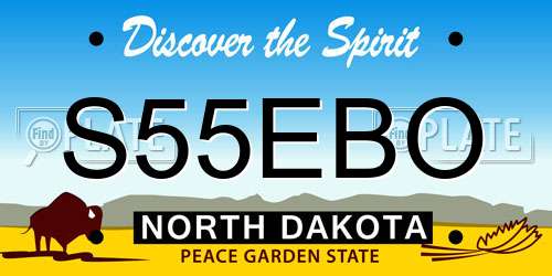 S55EBO North Dakota License Plate
