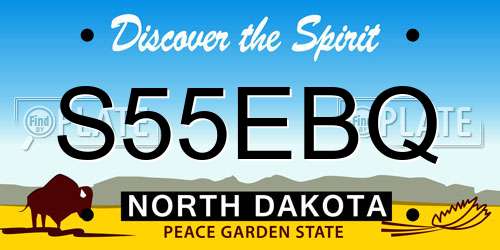 S55EBQ North Dakota License Plate