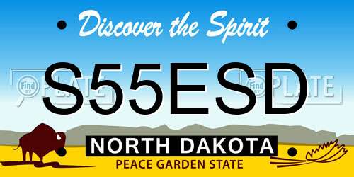 S55ESD North Dakota License Plate