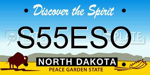 S55ESO North Dakota License Plate