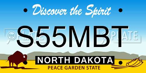 S55MBT North Dakota License Plate
