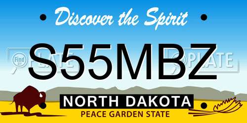 S55MBZ North Dakota License Plate