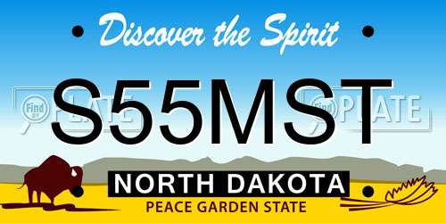 S55MST North Dakota License Plate