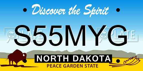 S55MYG North Dakota License Plate