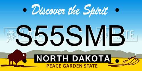 S55SMB North Dakota License Plate
