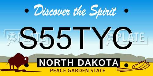 S55TYC North Dakota License Plate