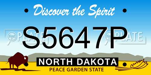 S5647P North Dakota License Plate