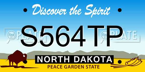 S564TP North Dakota License Plate