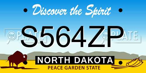 S564ZP North Dakota License Plate