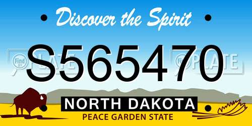 S565470 North Dakota License Plate