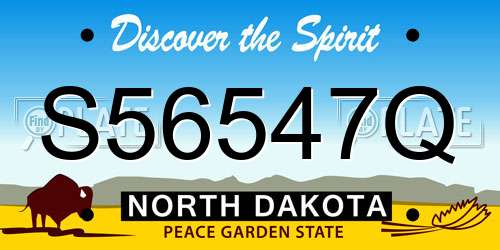 S56547Q North Dakota License Plate