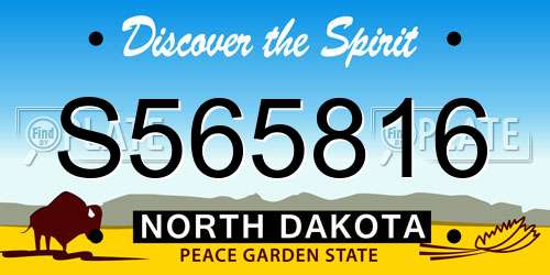 S565816 North Dakota License Plate