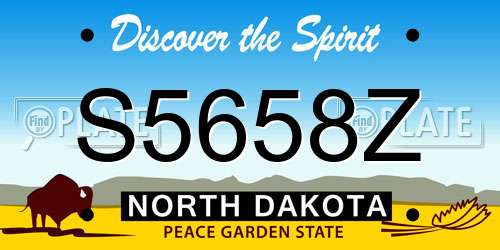 S5658Z North Dakota License Plate