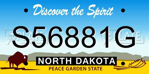 S56881G North Dakota License Plate