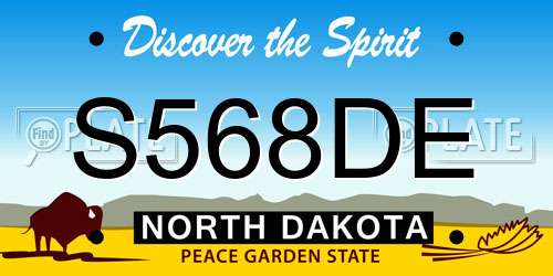 S568DE North Dakota License Plate
