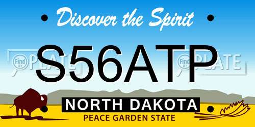S56ATP North Dakota License Plate
