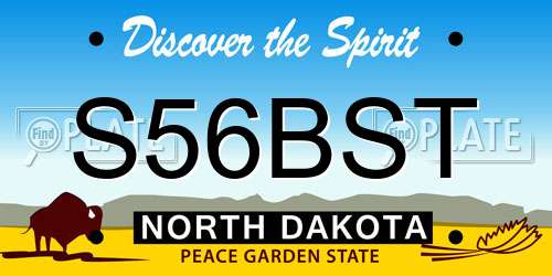 S56BST North Dakota License Plate