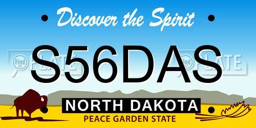 S56DAS North Dakota License Plate