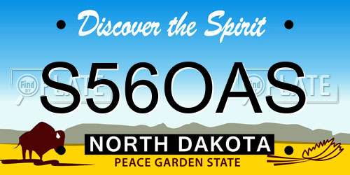 S56OAS North Dakota License Plate