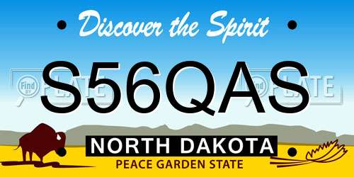 S56QAS North Dakota License Plate