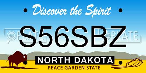 S56SBZ North Dakota License Plate
