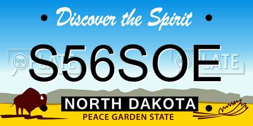 S56SOE North Dakota License Plate