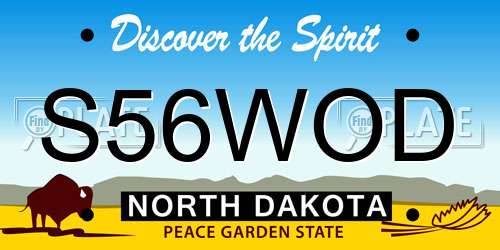 S56WOD North Dakota License Plate