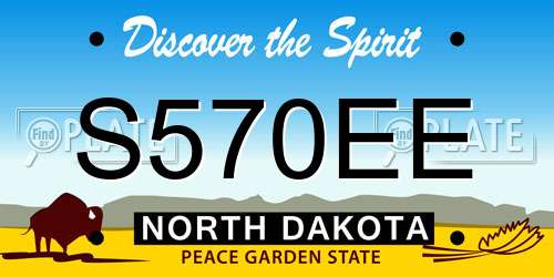 S570EE North Dakota License Plate