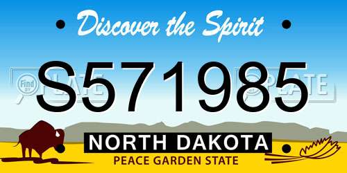 S571985 North Dakota License Plate