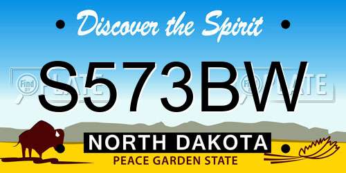 S573BW North Dakota License Plate