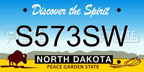 S573SW North Dakota License Plate