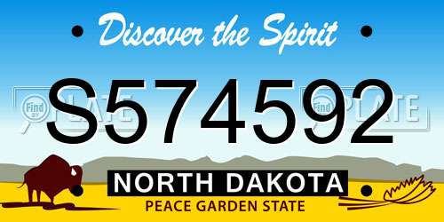 S574592 North Dakota License Plate