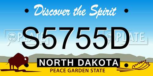 S5755D North Dakota License Plate