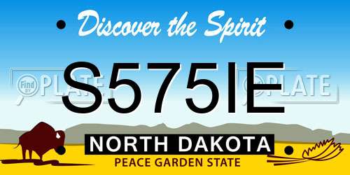 S575IE North Dakota License Plate