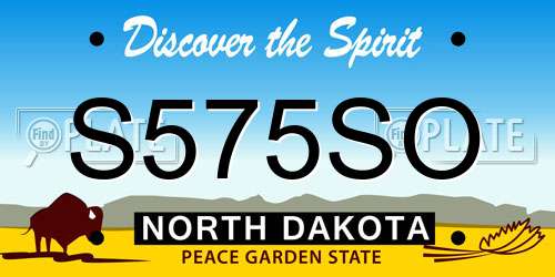S575SO North Dakota License Plate