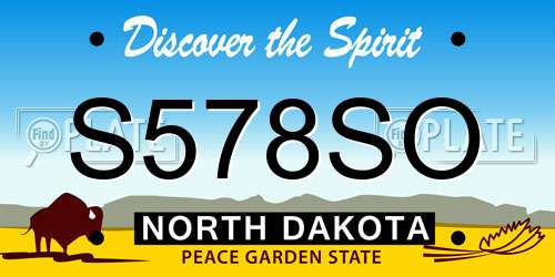 S578SO North Dakota License Plate