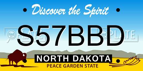 S57BBD North Dakota License Plate