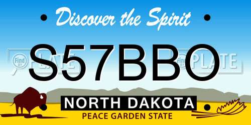S57BBO North Dakota License Plate