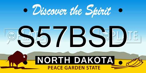 S57BSD North Dakota License Plate