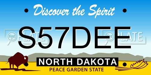 S57DEE North Dakota License Plate
