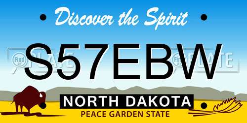 S57EBW North Dakota License Plate