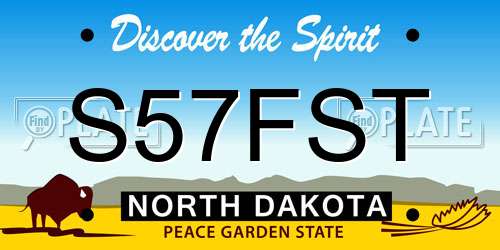 S57FST North Dakota License Plate