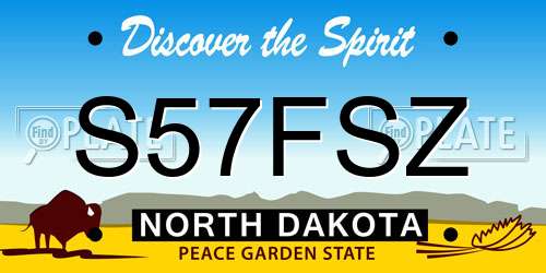 S57FSZ North Dakota License Plate