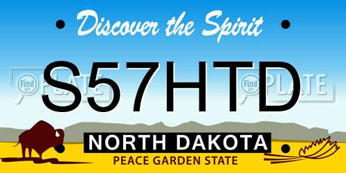 S57HTD North Dakota License Plate