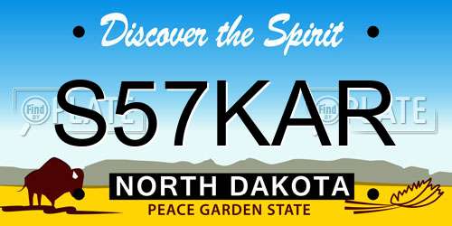 S57KAR North Dakota License Plate