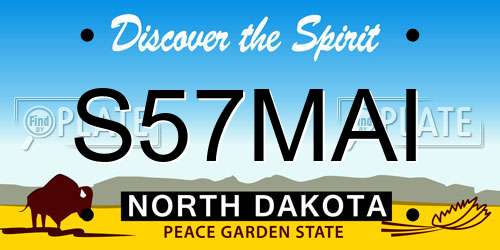 S57MAI North Dakota License Plate