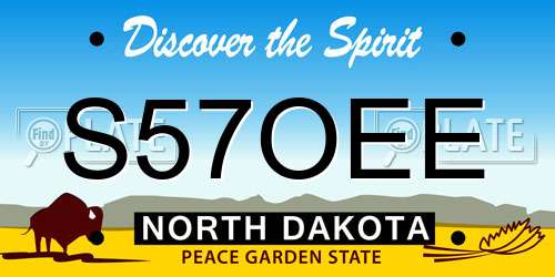 S57OEE North Dakota License Plate