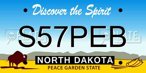 S57PEB North Dakota License Plate
