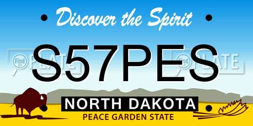 S57PES North Dakota License Plate