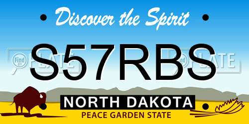 S57RBS North Dakota License Plate